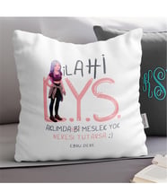 BK Gift Kişiye Özel LYS Tasarımlı Beyaz Yastık - 2
