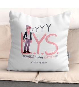 BK Gift Kişiye Özel LYS Tasarımlı Beyaz Yastık - 1