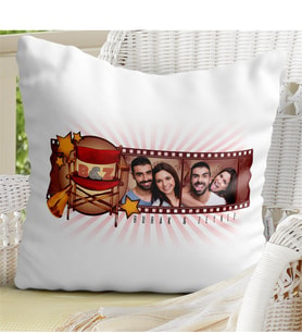 BK Gift Kişiye Özel Fotoğraflı Film Şerit Retro Beyaz Yastık - 1