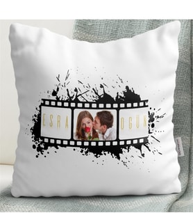 BK Gift Kişiye Özel Fotoğraflı Film Şerit Beyaz Yastık - 1