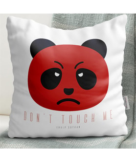 BK Gift Kişiye Özel İsimli Don't Touch Me Yazılı Beyaz Yastık - 1
