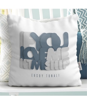BK Gift Kişiye Özel If You Love Me Let Me Sleep Tasarımlı Beyaz Yastık - 1