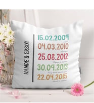 BK Gift Kişiye Özel Tarihli En Güzel Anlarımız Tasarımlı Beyaz Yastık - 1