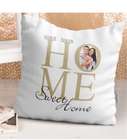 BK Gift Kişiye Özel Evim Güzel Evim Tasarımlı Beyaz Yastık - 1