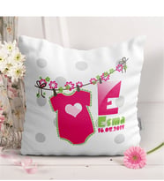 BK Gift Kişiye Özel İsimli Tarihli Kız Bebek & Çocuk Beyaz Yastık - 2