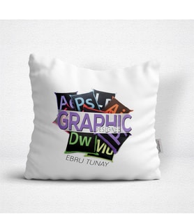 BK Gift Kişiye Özel Grafik Tasarımcı Temalı Dekoratif Beyaz Yastık - 5