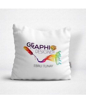 BK Gift Kişiye Özel Grafik Tasarımcı Temalı Dekoratif Beyaz Yastık - 2