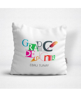 BK Gift Kişiye Özel Grafik Tasarımcı Temalı Dekoratif Beyaz Yastık - 1