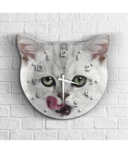 BK Gift Kişiye Özel Kedi Tasarımlı Özel Kesim Ahşap Duvar Saati - 1