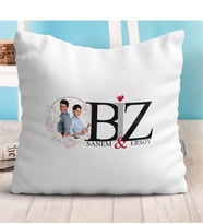 BK Gift Kişiye Özel Biz Tasarımlı İsimli Fotoğraflı Dekoratif Beyaz Yastık - 3
