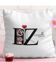 BK Gift Kişiye Özel Biz Tasarımlı İsimli Fotoğraflı Dekoratif Beyaz Yastık - 1