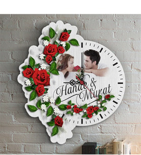 BK Gift Kişiye Özel Farklı Tasarım Özel Kesim Ahşap Duvar Saati - 1