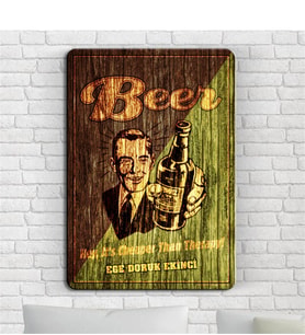 BK Gift Kişiye Özel Beer Tasarımlı Retro Ahşap Duvar Levhası - 10