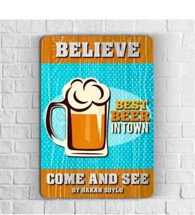 BK Gift Kişiye Özel Beer Tasarımlı Retro Ahşap Duvar Levhası - 7