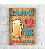 BK Gift Kişiye Özel Beer Tasarımlı Retro Ahşap Duvar Levhası - 4