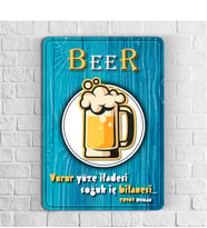 BK Gift Kişiye Özel Beer Tasarımlı Retro Ahşap Duvar Levhası - 3