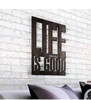 BK Gift Kişiye Özel Life İs Good Ahşap Duvar Yazısı - 1