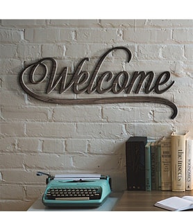BK Gift Kişiye Özel Welcome Ahşap Duvar Yazısı - K1