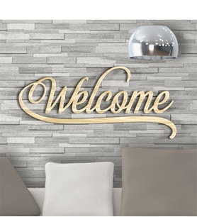 BK Gift Kişiye Özel Welcome Ahşap Duvar Yazısı - A1