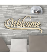 BK Gift Kişiye Özel Welcome Ahşap Duvar Yazısı - A1