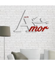 BK Gift Kişiye Özel Amor Tasarımlı Ahşap Duvar Yazısı - 1