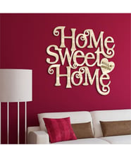 BK Gift Kişiye Özel Home Sweet Home Açık Renk Dokulu Ahşap Duvar Yazısı - 3