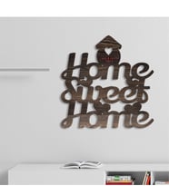 BK Gift Kişiye Özel Home Sweet Home Koyu Renk Dokulu Ahşap Duvar Yazısı - 2