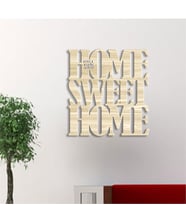 BK Gift Kişiye Özel Home Sweet Home Açık Renk Dokulu Ahşap Duvar Yazısı - 2