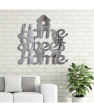 BK Gift Kişiye Özel Home Sweet Home Gri Renk Dokulu Ahşap Duvar Yazısı - 1