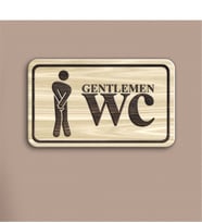 Bay Wc Ahşap Uyarı Levhası - 1