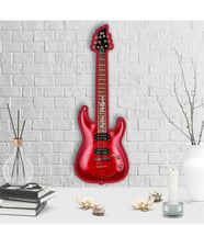 BK Gift Kişiye Özel Dekoratif Gitar Tasarımlı Ahşap Duvar Saati - 4