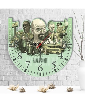 BK Gift Kişiye Özel Breaking Bad Tasarımlı Ahşap Duvar Saati - 2