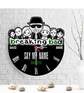 BK Gift Kişiye Özel Breaking Bad Tasarımlı Ahşap Duvar Saati - 1