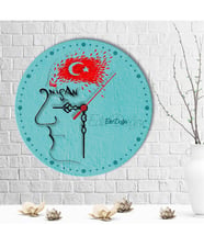 BK Gift Kişiye Özel 23 Nisan Tasarımlı Ahşap Duvar Saati (30 Cm.) - 4