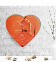 BK Gift Kişiye Özel Kalp Tasarımlı Ahşap Duvar Saati - 3