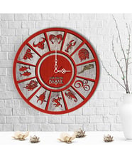 BK Gift Kişiye Özel Burç Tasarımlı Ahşap Duvar Saati - 1