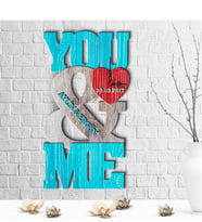 BK Gift Kişiye Özel İsimli You & Me Tasarımlı Ahşap Duvar Saati - 1