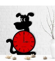 BK Gift Kişiye Özel Sevimli Köpek Tasarımlı Ahşap Duvar Saati