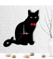 BK Gift Kişiye Özel Kedi Tasarımlı Ahşap Duvar Saati - 3