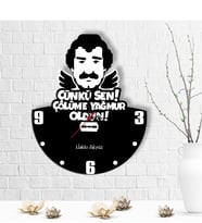 BK Gift Kişiye Özel Çölüme Yağmur Oldun Tasarımlı Ahşap Duvar Saati - 3