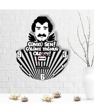 BK Gift Kişiye Özel Çölüme Yağmur Oldun Tasarımlı Ahşap Duvar Saati - 2