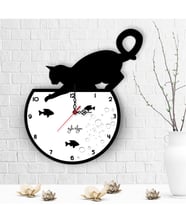 BK Gift Kişiye Özel Kedi Tasarımlı Ahşap Duvar Saati - 2