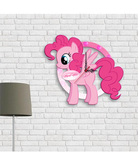 BK Gift Kişiye Özel Little Pony Tasarımlı Ahşap Duvar Saati - 1