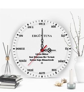 BK Gift Kişiye Özel Sözel Tasarımlı Ahşap Duvar Saati (30 Cm.) - 2
