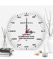 BK Gift Kişiye Özel Sözel Tasarımlı Ahşap Duvar Saati (30 Cm.) - 2