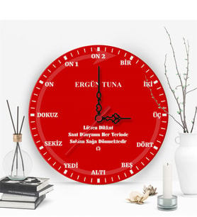 BK Gift Kişiye Özel Sözel Tasarımlı Ahşap Duvar Saati (30 Cm.) - 1