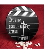 BK Gift Kişiye Özel Klaket Tasarımlı Ahşap Duvar Saati (30 Cm.)