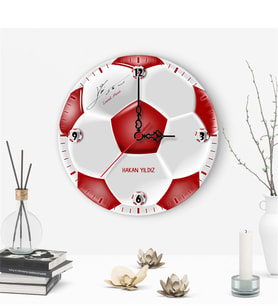 BK Gift Kişiye Özel Lionel Messi İmzalı Futbol Topu Tasarımlı Ahşap Duvar Saati (30 Cm.) - 1