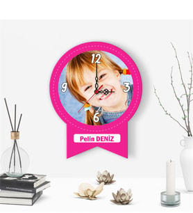 BK Gift Kişiye Özel Dekoratif Çocuk Duvar Saati - (K-67)