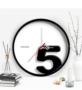 BK Gift Kişiye Özel Farklı Tasarım Ahşap Duvar Saati (30 Cm.) - 22